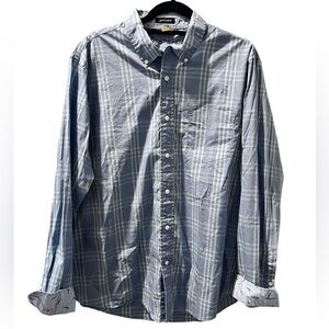 Tailor Vintage Luxe Performance Roll Cuff Flamingo Plaid Button Shirt Size XL